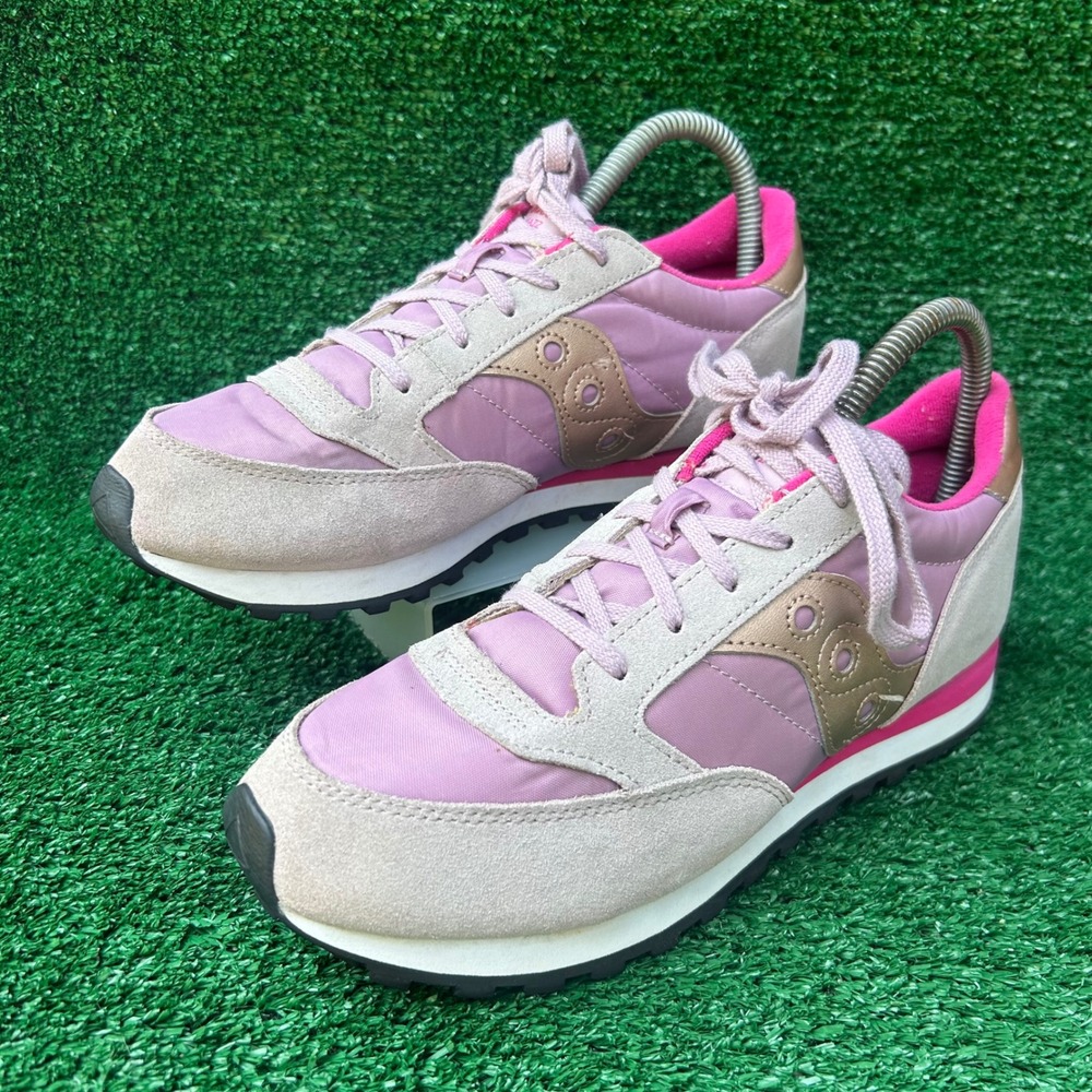 Saucony Jazz Original Pink Beige Gold Womens Sneakers SK165134 Size 5M